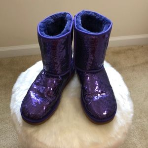 Purple sequined UGGs US women’s size 8